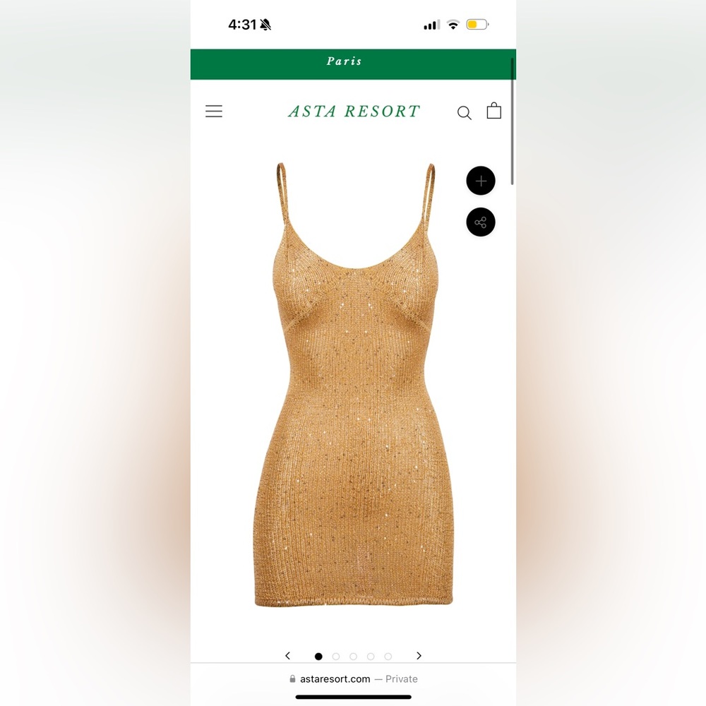 Asta Resort DELILAH MINI DRESS - SEPIA SEQUIN